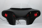 Talon Billets - BATWING FAIRING WINDSHIELD Harley FLD Dyna Switchback 6x9” Holes Lights Led