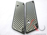 Talon Billets - Black Billet  Saddlebags Latch Cover Face 4 Harley Touring Softail Road King