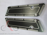 Talon Billets - Black Billet CNC Aluminum  Saddlebags Latch Cover Face 4 Harley Touring 93-13