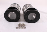 Talon Billets - OP3 BLACK Black Plated Retro Fork Boot Slider Covers for Harley 86-13 FLH/T