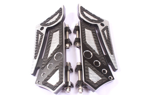 Talon Billets - Rear Passenger Billet Footboard Floorboards Harley Touring &Fl Softail 80-13