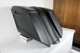 Talon Billets - SWOOSH 8" STRETCHED EXTENDED SADDLEBAGS W COVER OVERLAY FENDER WITH LIDS